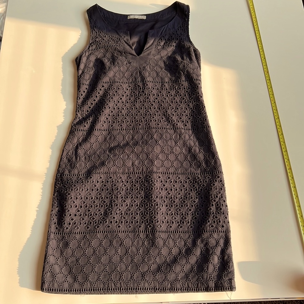 Banana Republic eyelet embroydery navy summer dress